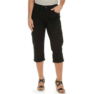 Lee Riders Cargo Capri Pants Wicking Breathable 4-Way Stretch Black Size 6 NWT - Picture 1 of 10
