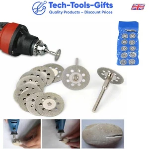 12pc 22mm Vented Diamond Cutting Disc Kit Hobby Rotary Tool & Dremel Accessories - Picture 1 of 7