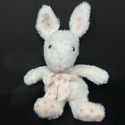 Just One Year Carters White Bunny Rabbit Plush Pink Floral Rattle Stuffed Animal