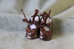 Zapatos de cuero para muñeca antigua ~ Kestner Jumeau Bru Jne 1-1/8" (30 mm) #331 Dolantik - Imagen 1 de 9