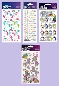 U CHOOSE Sticko UNICORNS Stickers Origami Stars Hearts Butterflies Rainbow Girls - Picture 1 of 5