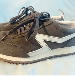 RAG AND BONE RETRO RUNNERS, LIKE NEW, WORN ONCE, GRAY-GREEN SUEDE, SIZE 38/8 - Picture 1 of 5