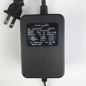 Terayon AD-48101200D 10V 1200mA 60Hz 0.3A AC Adapter Power Supply for ISP Modem - Picture 1 of 6