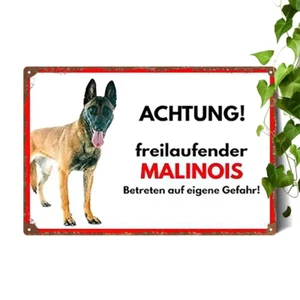 Malinois Warnschild Alu Schild Wachhund Warnung Haus Grundstück Schäferhund Hund - Bild 1 von 4