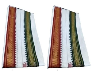 White Cotton GAMCHA, Full Size (32×68 INCH) pack of 2 Stole, Free shipping world - Picture 1 of 3