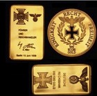 1888 Germany Deutsche Reich 1Oz Gold Plated Restrike Ww2 Medal Coin Bullion Bars