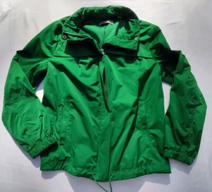 Liz Claiborne Green Rain Jacket Full Zip Women's Small Convertible Hood Classic - Picture 1 of 9