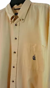 NAUTICA lässiges gelbes kurzärmliges Hemd mit Knopf Logo L 100% Baumwolle Golf Maritim - Bild 1 von 5