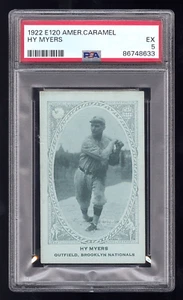 1922 E120 American Caramel Hy Myers PSA 5 Pop 2 Brooklyn Robins Dodgers Superbas - Picture 1 of 2