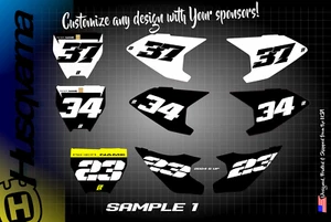 husqvarna tc65 65cc husky tc Custom number plate graphics stickers plastic - Picture 1 of 8