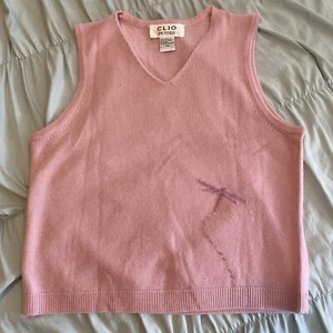 Clio Petites Pink Vest Beaded Dragonfly Petite Medium Vintage Soft Spring Top - Picture 1 of 6