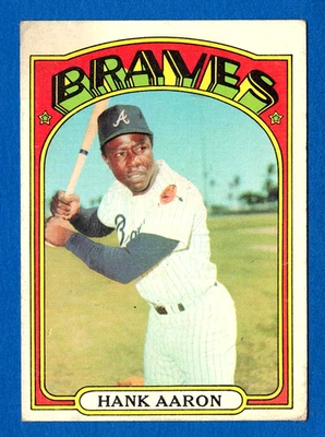 1972 TOPPS #299 HANK AARON ATLANTA BRAVES КАРТА -- НИЗКОГО КЛАССА -- СКЛАДКА - Изображение 1 из 2