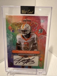 Jermod McCoy 1/1 Auto - 2024 Wild Card 5 Card Draw Rainbow Queen Of Diamonds - Picture 1 of 2