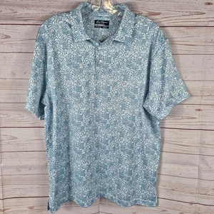 Ben Hogan Performance Golf Poloshirt Herren Medium Blau Weiß Blatt Kurzarm  - Bild 1 von 9