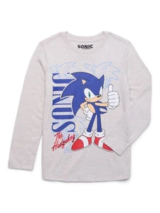 Sonic the Hedgehog Boys Graphic Crewneck Tee with Long Sleeves, Size Medium - Picture 1 of 1