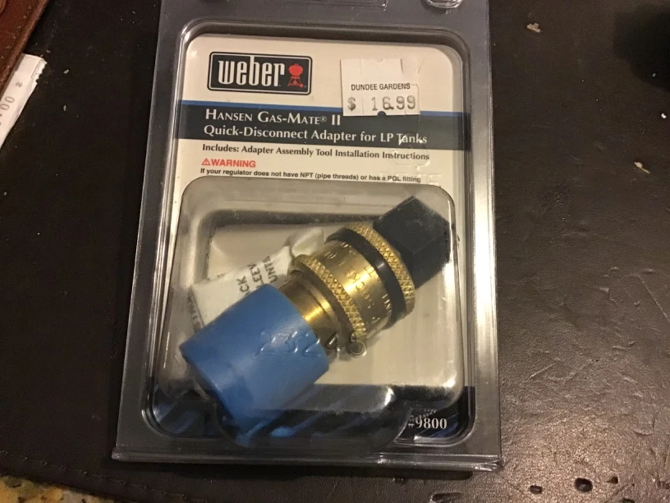 Adaptador de desconexión rápida Weber Hansen Gas-Mate #9800 Foto 1 de 1