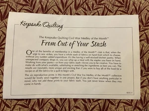 Keepsake Quilting Civil War Melody Of The Month For 2012. 6 Richmond Red FQ - Picture 1 of 7