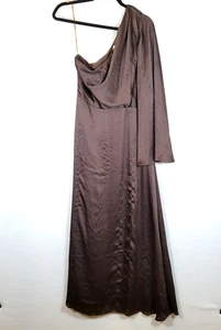 Sachin & Babi Womens Keely One Shoulder Maxi Dress Gown Size 10 Brown Evening - Picture 1 of 14