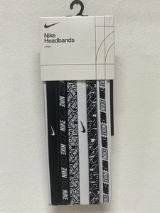 Nike Headbands 6-Pack Black & White Unisex Sports Headband Strip Stretch Fabric - Picture 1 of 2