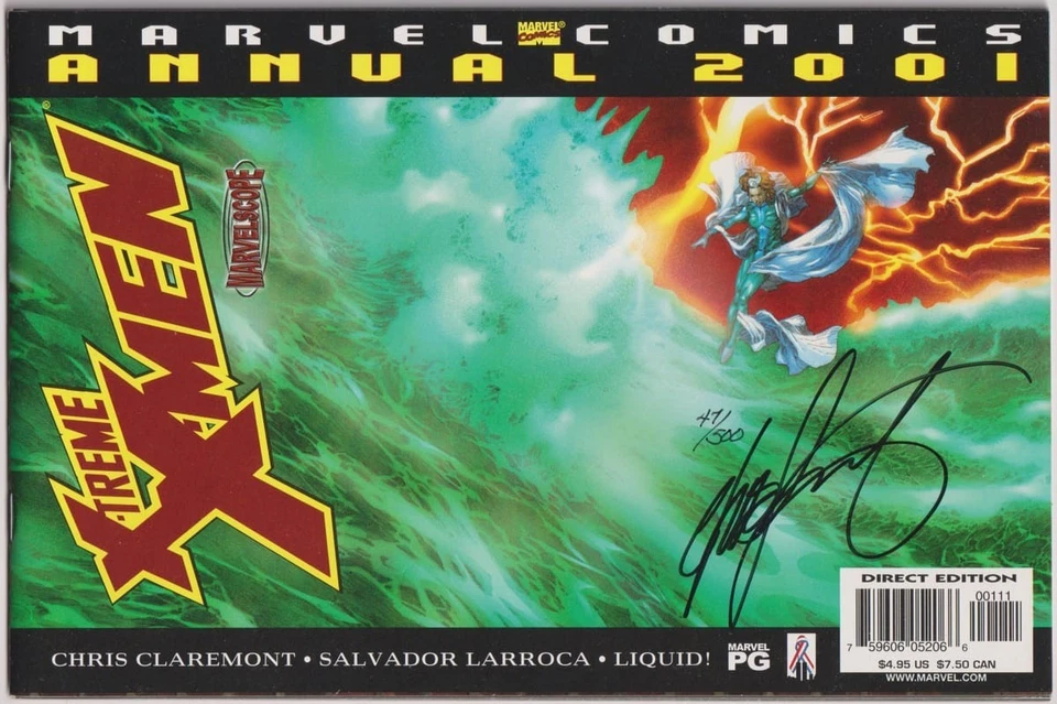 X-TREME X-MEN ANNUAL 2001 DYNAMIC FORCES SIGNED CHRIS CLAREMONT DF COA MARVEL - Image 1 of 2