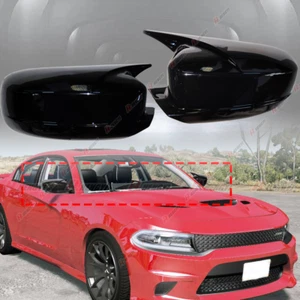 For Chrysler 200 300 2011-2018 Glossy Black Side Door Mirror Cover Trim Stick-on - Picture 1 of 8