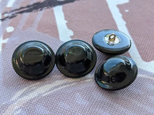 4x besondere Kunststoff-Knöpfe - "Hut" - Perlmuttoptik - SchwarzGrau - 20mm - Picture 1 of 2