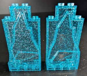 LEGO Glitter Trans-Light Blue Rock Panel (2) 2x4x6 | Item No: 47847 - Picture 1 of 10