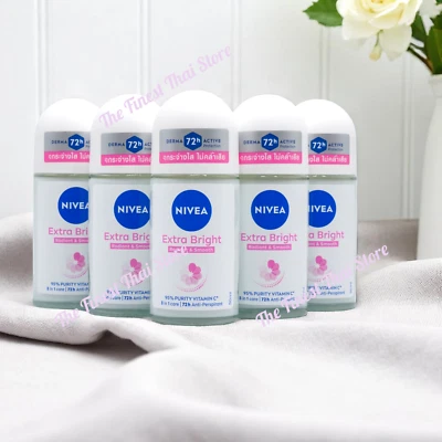 NIVEA Desodorante Extra Brillante Axilas Roll-on Plucking Apriete Poros 50 ml Paquete 5 Foto 1 de 2