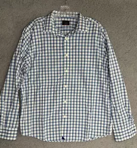 UNTUCKit Hemd Herren X-Large kariert Knopfleiste Slim Fit Performance Langarm blau - Bild 1 von 9