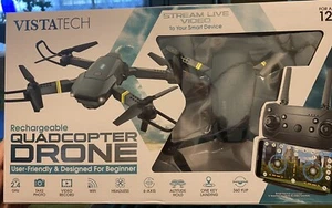 VISTATECH Quadcopter Drone by VISTATECH #NV-06782 - Rechargeable - New in Box - Picture 1 of 4