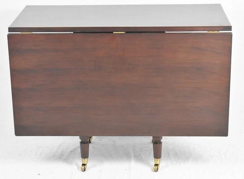 Hickory Chair Company Mahogany Drop Leaf Wine Tasting Table Sheraton Style Cover