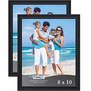 8x10 Picture Frames black 2 Pack Beautifully Detailed Molding Contemporary Pic
