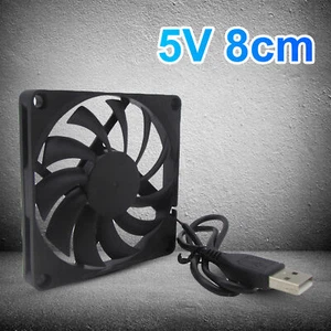 5V Universal 80mm USB Cooling Fan Silent Fan Router Computer Case PC CPU Case - Photo 1/12