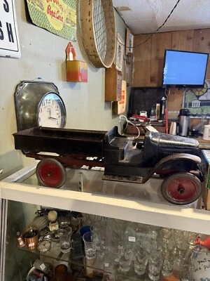 VINTAGE ANTIQUE 1920'S A-742 BUDDY L HYDRAULIC PRESSED STEEL DUMP TRUCK RARE HTF - Image 1 of 4