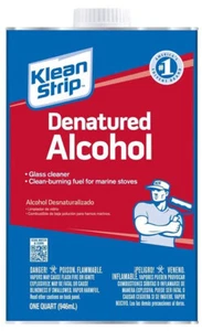 Denatured Alcohol Fuel, Liquid, Alcohol, Water White, 1 qt, Can - Picture 1 of 9