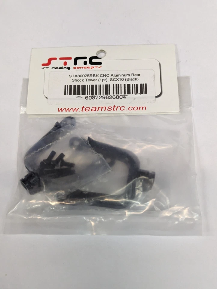STRC CNC Machined Alum. Rear Shock Tower for SCX10 (Black) STRSTA80025RBK - Image 1 of 1