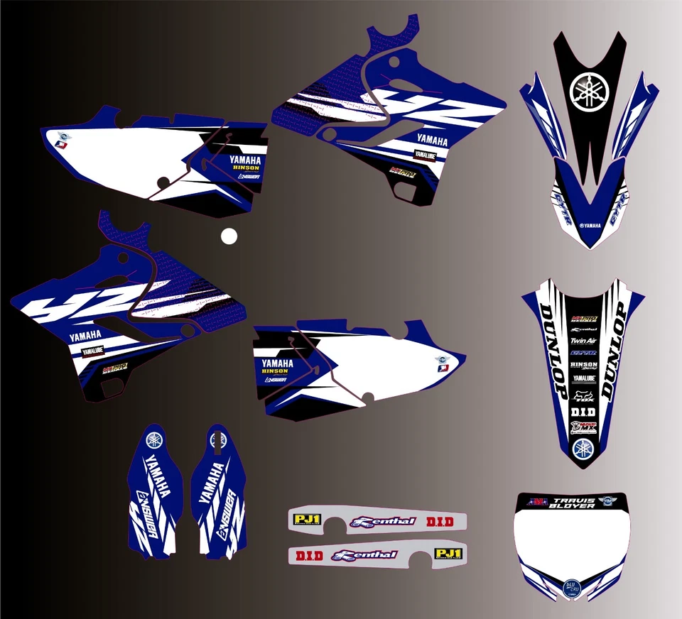 Se adapta a Yamaha YZ 125 250 MX Motocross 2015 2016 2017 2018 2019 2020 kit gráfico Foto 1 de 1