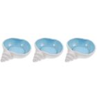 3 Pcs White Ceramics Conch Dish Ring Jewelry Tray Decorative Trinket