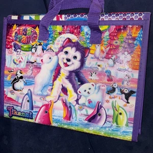 Lisa Frank Tri Fold Binder TIKANNI WOLF Cute Bright Fun + Stickers - Picture 1 of 6