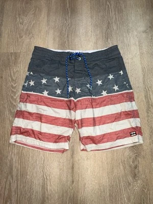 Pantalones cortos de tabla BILLABONG Recycler Lo Tides para niño talla 30/16 surf natación bandera Foto 1 de 3