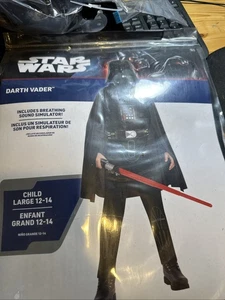 Costume Star Wars Darth Vader taglia bambino grande 12-14 con suono respiratore maschera - Foto 1 di 10
