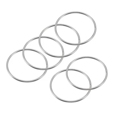 6pcs 60mm OD Metal O Ring Non-Welded Craft Hoops for DIY Silver Tone - image 1 of 4