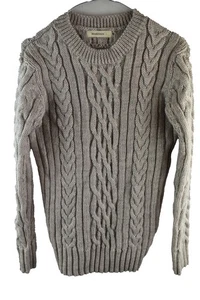 WOOLOVERS Pullover beige Zopfmuster Größe S Damen Pulli 100% Wolle Freizeit - Bild 1 von 8