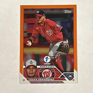 2023 Topps 1st Edition Orange Foil #244 Cesar Hernandez /75 Washington Nationals - Picture 1 of 4
