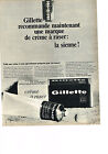 PUBLICITE ADVERTISING  1965   GILETTE   creme &#224; raser