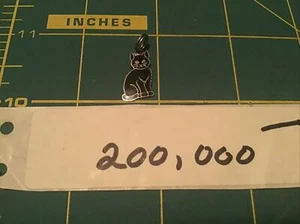 Colgante Vintage Griffith Plata Esterlina Esmalte Negro Ojos Verdes Gato Dije - Imagen 1 de 7
