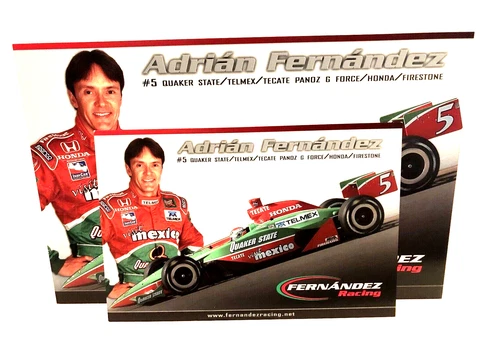 2004 ROOKIE 2 POSTCARD LOT ADRIAN FERNANDEZ QUAKER  HONDA IRL INDY CAR POSTCARD Cover