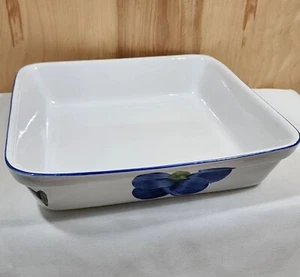 Maxam Portugal Italian Hand Painted Daisy Stoneware 9.5” Square Baking Dish flaw - Picture 1 of 9
