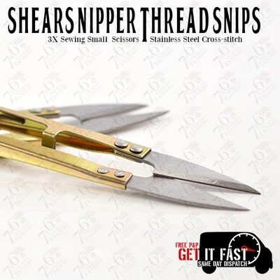 3X TIJERAS PINZA COSTURA PEQUEÑO HILO ACERO INOXIDABLE TIJERAS PUNTO DE CRUZ Foto 1 de 4