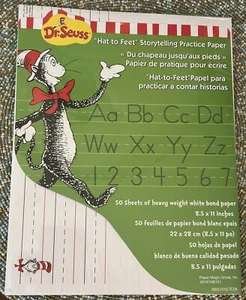 Dr Seuss Hat To Feet Storytelling Practice Paper 50 Sheets Heavy Weight 8.5”x11” - Picture 1 of 2